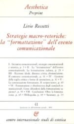 STRATEGIE MACRO-RETORICHE LA FORMATTAZIONE DELL'EVENTO COMUNICAZIONE