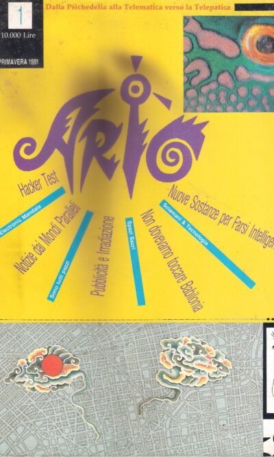 ARIO N. 1-1991 RIVISTA PSICHEDELIA. DALLA PSICHEDELIA ALLA TELEMATICA VERSO LA TELEPATICA. raro  fanzine