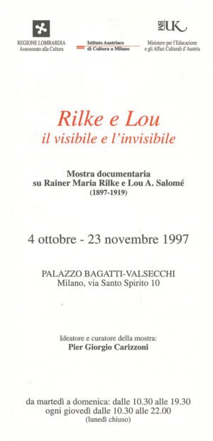 RILKE E LOU IL VISIBILE E L'INVISIBILE esaurito