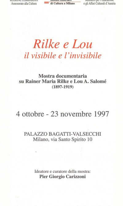 RILKE E LOU IL VISIBILE E L'INVISIBILE esaurito