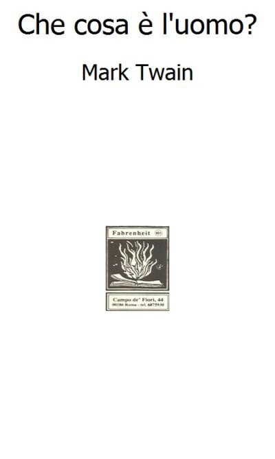 CHE COSA E' L'UOMO?